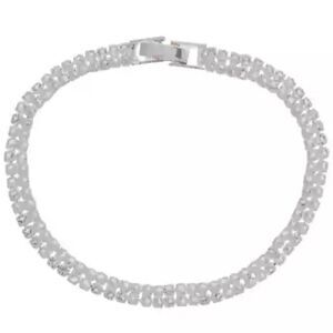 New 7” Silver Rhinestone Tennis Bracelet - Silver